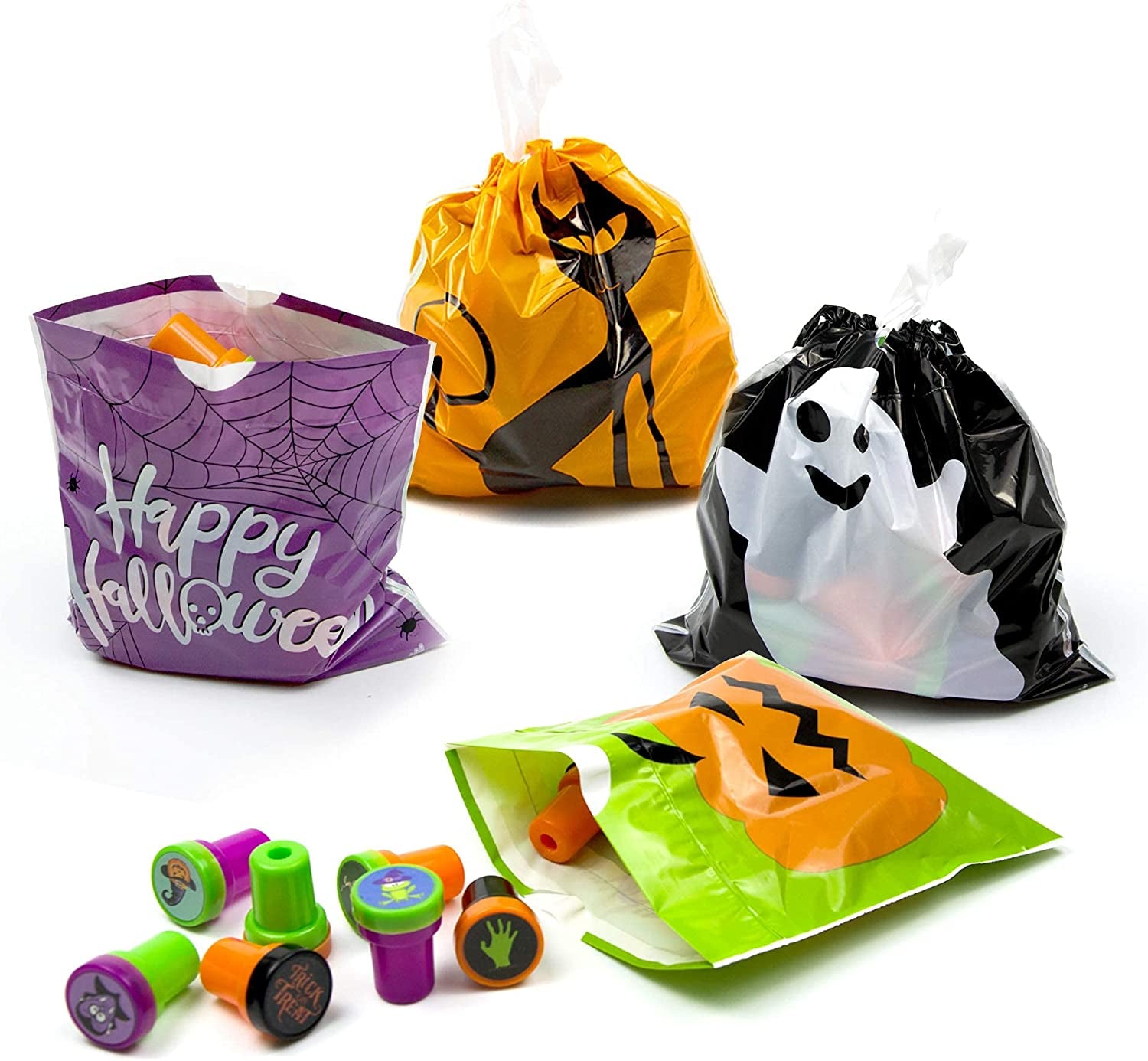 72 Pack Halloween Bags Bulk for Halloween Goodie Bags, Halloween Candy Bags, Halloween Treat Bags, Halloween Trick or Treat Bags, Halloween Party Favors Bags, Halloween Goody Bags