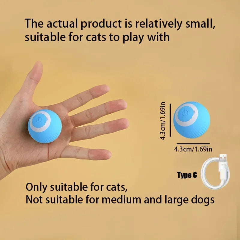 Electric Cat Ball Toys Automatic Rolling Ball Faux Tail Rechargeable Smart Pet Interactive Toy Dog Cat Training Imitate Mouse