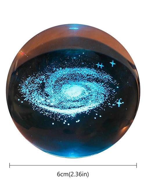 Load image into Gallery viewer, 3D Crystal Ball LED Night Light Glowing Planetary Galaxy Lamp for Home Bedrom Desk Creative Decor Gift Planet Moon Bedside Lamp
