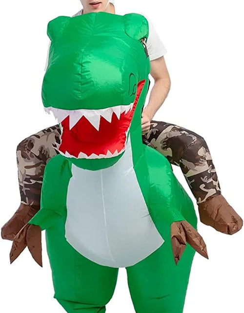 Load image into Gallery viewer, 63 Inch Inflatable Dinosaur Costume Blow up Dinosaur Costume Adult Size, Funny Dinosaur Halloween Costumes Men Women Unisex Dino Blow up Costumes for Halloween Party Cosplay
