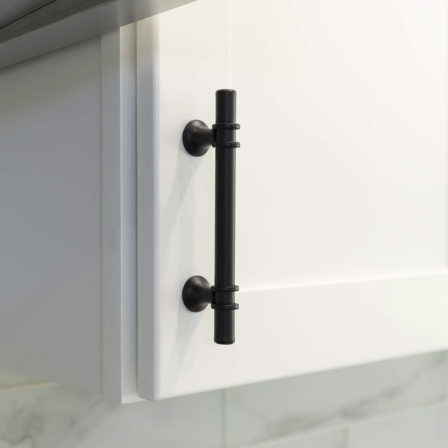 12-Series Matte Black T Bar Handle Pull — 6-1/4" (160Mm) Hole Centers, 8-3/4" Overall Length — 50 Pack Modern Kitchen Cabinet Door Drawer Hardware/Dresser