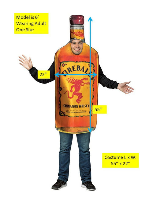 Load image into Gallery viewer, Fireball Bottle Halloween Costume Men&#39;S and Women&#39;S Adult One Size, Orange
