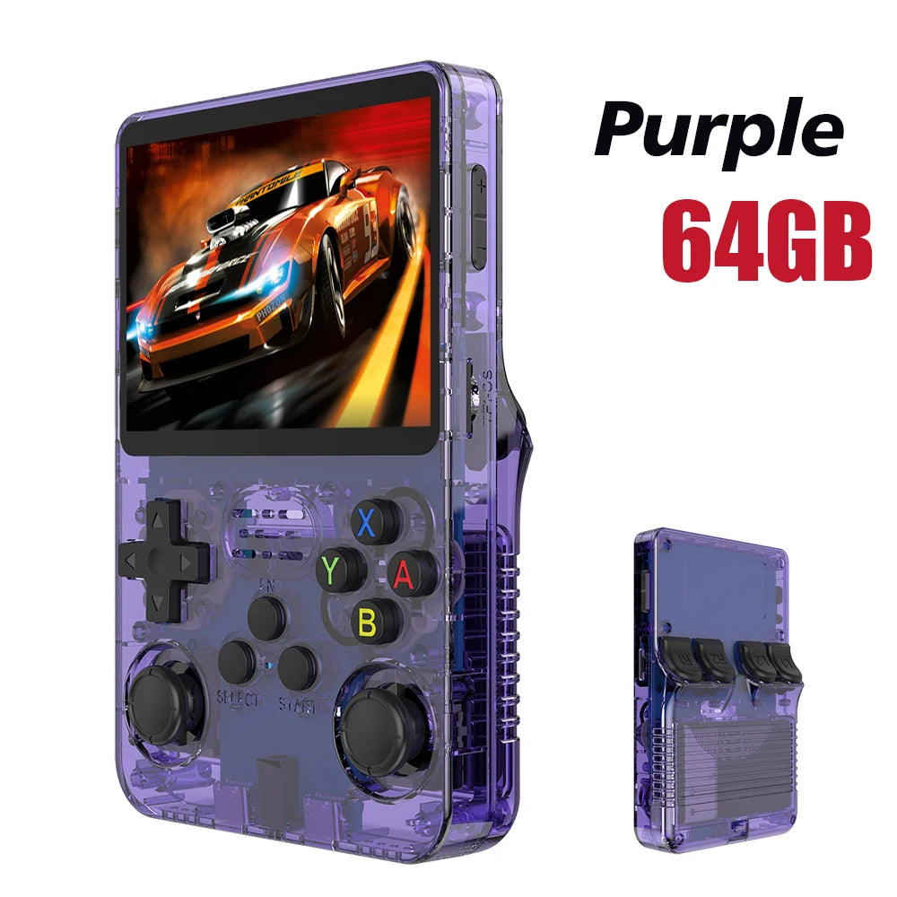 NEW Red R36S 128GB Retro Handheld Video Game Console Linux System 3.5 Inch IPS Screen Portable Pocket Video Player 64GB Games