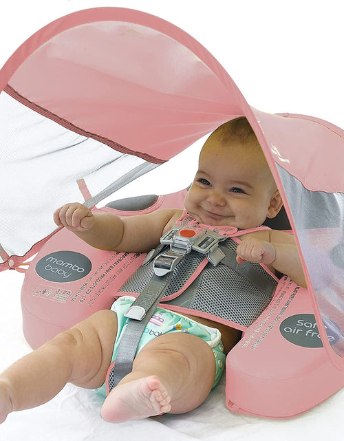 Load image into Gallery viewer, Upgraded Baby Float Non-Inflatable baby Swim Ring, Infant Soft Solid Swimming Trainer, Baby Pool Float with Removable UPF 50+ UV Sun Protection Canopy
