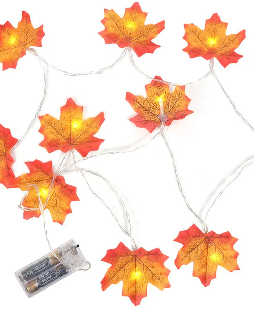 Load image into Gallery viewer, Thanksgiving Lights Fall Maple Leaves String Lights Thanksgiving Decorations Autumn Garland Home Indoor Decor Halloween Lights
