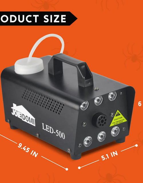 Load image into Gallery viewer, Halloween Fog Machine,500W Outdoor Fog Machine with 13 Colorful LED Lights &amp; Wireless Remote Control for Wedding,Halloween,Party and Indoor
