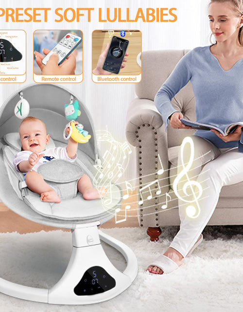 Load image into Gallery viewer, Electric Baby Swing for Infants, Bluetooth Swing Baby Bouncer Baby Rocker with Intelligence Timing, Gray
