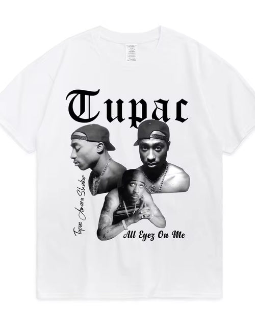 Load image into Gallery viewer, Rapper Tupac 2Pac Graphic T Shirt Fashion High Quality Short Sleeves T-Shirts Oversized Hip Hop Streetwear Men&#39;S Cotton T-Shirt
