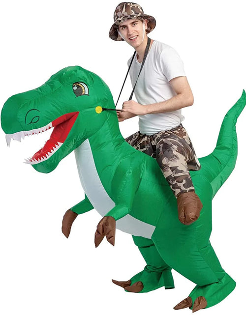 Load image into Gallery viewer, 63 Inch Inflatable Dinosaur Costume Blow up Dinosaur Costume Adult Size, Funny Dinosaur Halloween Costumes Men Women Unisex Dino Blow up Costumes for Halloween Party Cosplay
