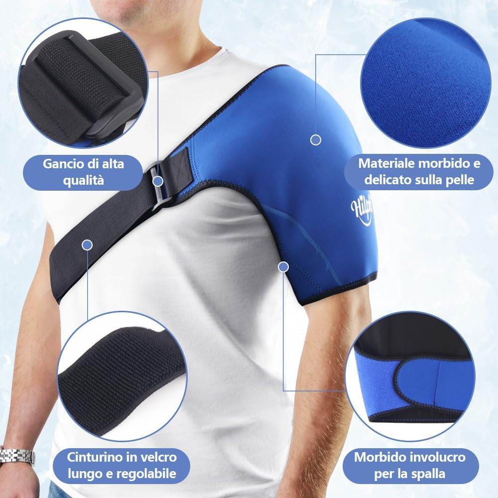 Shoulder Ice Pack Wrap, Rotating Cuff Cold Therapy, Reusable Ice Pack Hot and Cold Shoulder Brace for Tendonitis, Shoulder Pain Relief, Post-Operative Shoulder Recovery