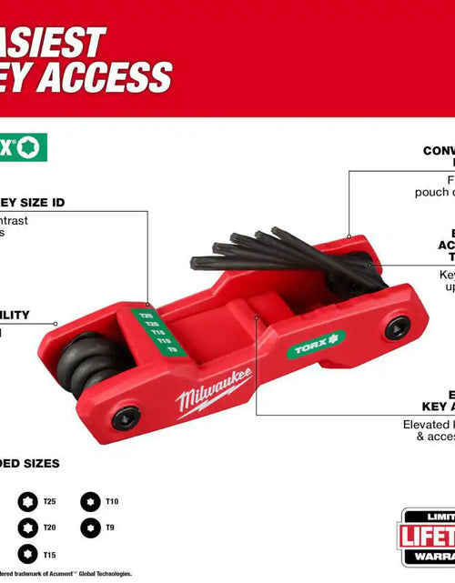 Load image into Gallery viewer, Metric and Torx Folding Hex Key Set (16-Piece)
