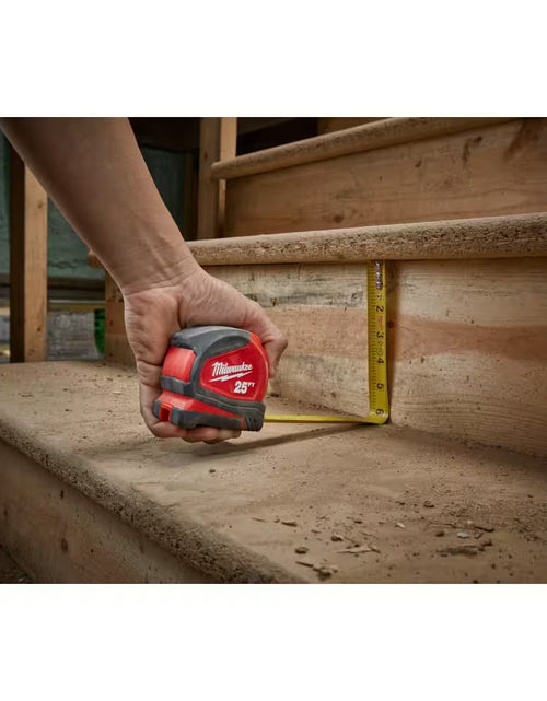 Load image into Gallery viewer, 8 M/26 Ft. Compact Tape Measure with Compact Auto Lock 25 Ft. SAE Tape Measure with Fractional Scale and 9 Ft. Standout
