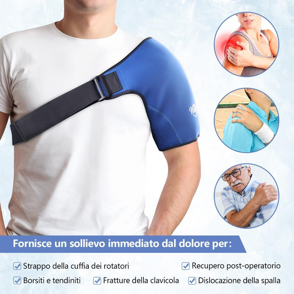 Shoulder Ice Pack Wrap, Rotating Cuff Cold Therapy, Reusable Ice Pack Hot and Cold Shoulder Brace for Tendonitis, Shoulder Pain Relief, Post-Operative Shoulder Recovery