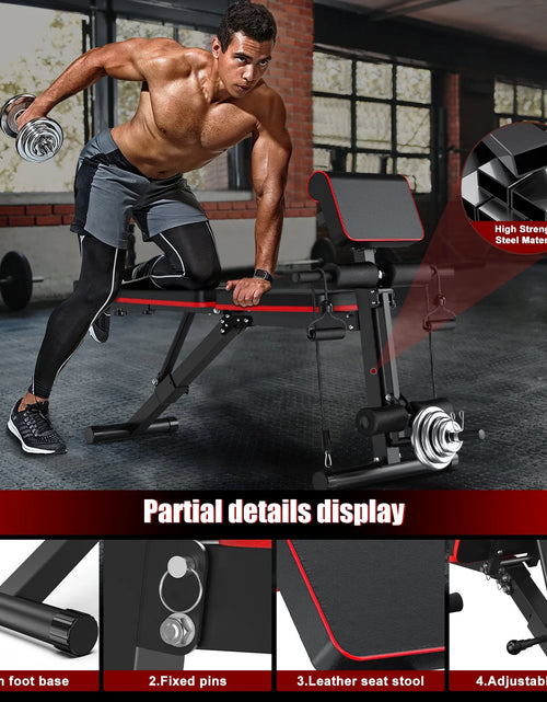 Load image into Gallery viewer, 770LB Foldable Weight Bench,7 Positions Adjustable Workout Bench Press for Home Gym Full Body Strength Training
