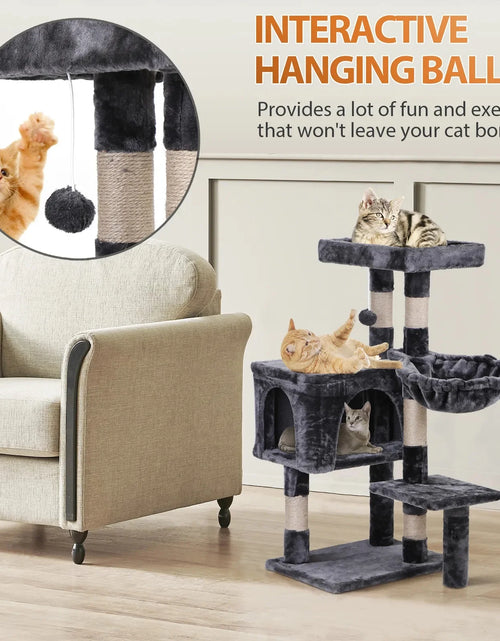 Load image into Gallery viewer, 36&quot; Cat Tree Cat Tower Scratching Posts Cat Condo W/Hammock for Indoor Cats Gray
