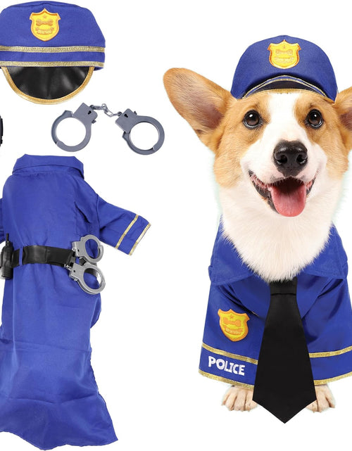 Load image into Gallery viewer, Halloween Dog Pet Police Costume Velcro Shirt with Belt, Handcuffs, Walkie Talkie for Halloween Dress-Up Party, Role Play, Carnival Cosplay, Holiday Decorations Clothes
