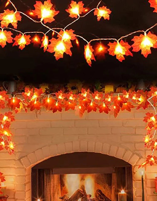 Load image into Gallery viewer, Thanksgiving Lights Fall Maple Leaves String Lights Thanksgiving Decorations Autumn Garland Home Indoor Decor Halloween Lights
