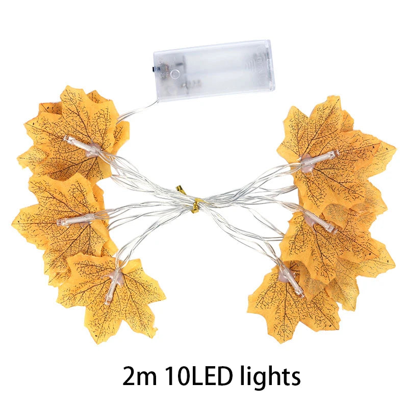 Thanksgiving Lights Fall Maple Leaves String Lights Thanksgiving Decorations Autumn Garland Home Indoor Decor Halloween Lights