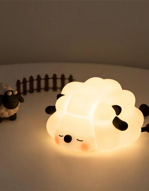 Load image into Gallery viewer, LED Night Lights Cute Sheep Panda Rabbit Silicone Lamp USB Rechargeable Timing Bedside Decor Kids Baby Nightlight Birthday Gift
