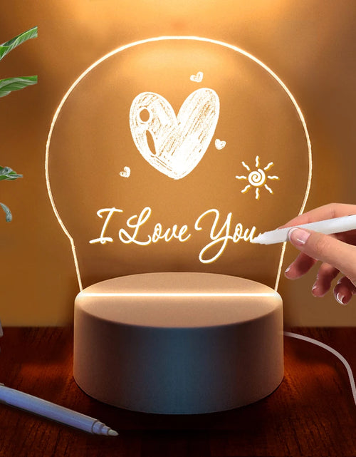 Load image into Gallery viewer, Transparent Message Board Night Light Glowing Memo Acrylic LED Ambient Lights Daily Moment Note Board Erasable Room Decor Gift
