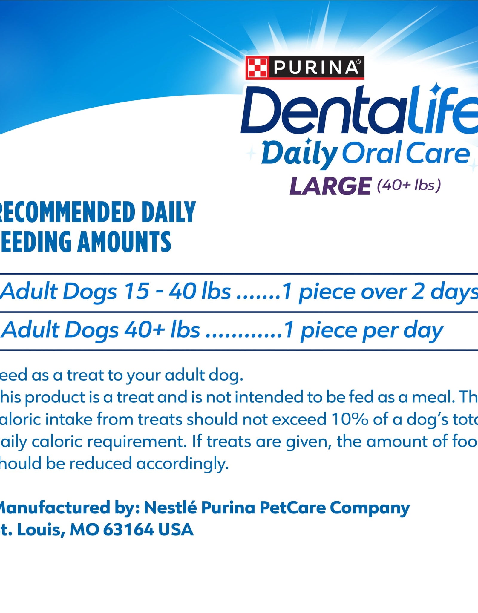 Purina  Daily Oral Care Chicken Flavor Large Breed Dog Dental Chews – 20.7 Oz Pouch (18Ct)