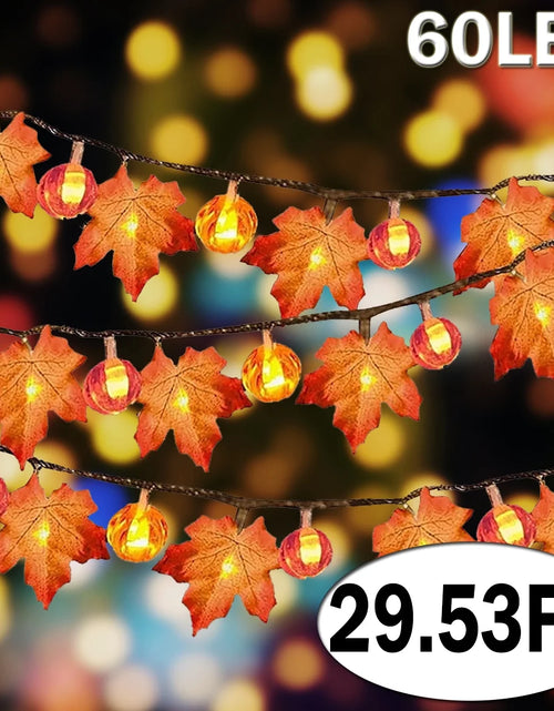 Load image into Gallery viewer, Thanksgiving String Lights Decor Pumpkin Lights for Indoor Outdoor Thanksgiving Home Party Decor, 29.53FT
