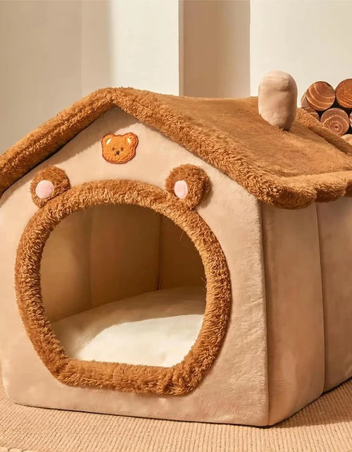 Load image into Gallery viewer, Foldable Pet House Removable Washable Cat House Puppy Cave Sofa Pet Bed House for Extra Small Dogs and Small and Medium Cats
