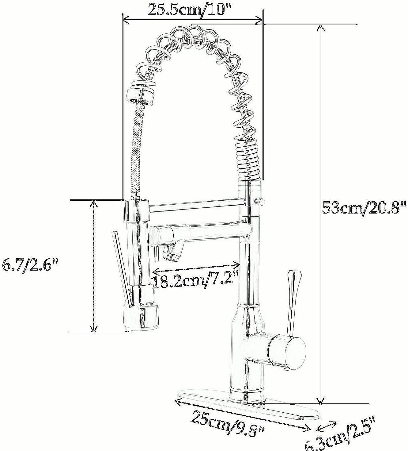 Kitchen Faucets with Pull down Sprayer -  Oil Rubbed Bronze Kitchen Faucet with Deck Plate, Single Handle Commercial Faucets for Camper Farmhouse RV Kitchen Sink, Grifos De Cocina