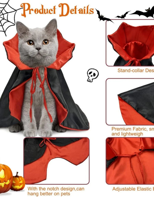 Load image into Gallery viewer, Medium Dog Halloween Costumes, Halloween Dog Vampire Cloak Costume Dog Devil Costume Pet Halloween Costume
