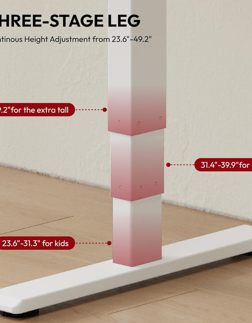 Load image into Gallery viewer, 55&quot; Electric Standing Desk, Dual Motor Height Adjustable Desk, Stable and Durable 3-Stage Stand up Desk for Home Office (White Frame/55 X 28 Inch White Top)
