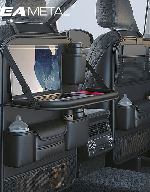 Load image into Gallery viewer, Car Seat Back Organizer Auto Back Seat Storage Bag with Foldable Table Tray Tablet Holder Tissue Box Car Accessories
